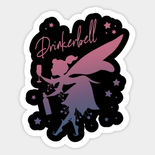 Drinkerbell Funny Fairy Alcohol Women Party Sticker